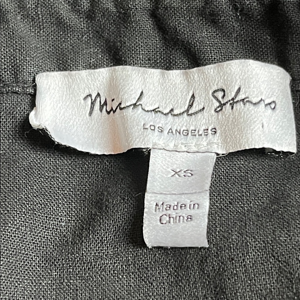 Michael Stars Black Button-Up Linen Cotton Blend Dress - XS - Picture 4 of 9